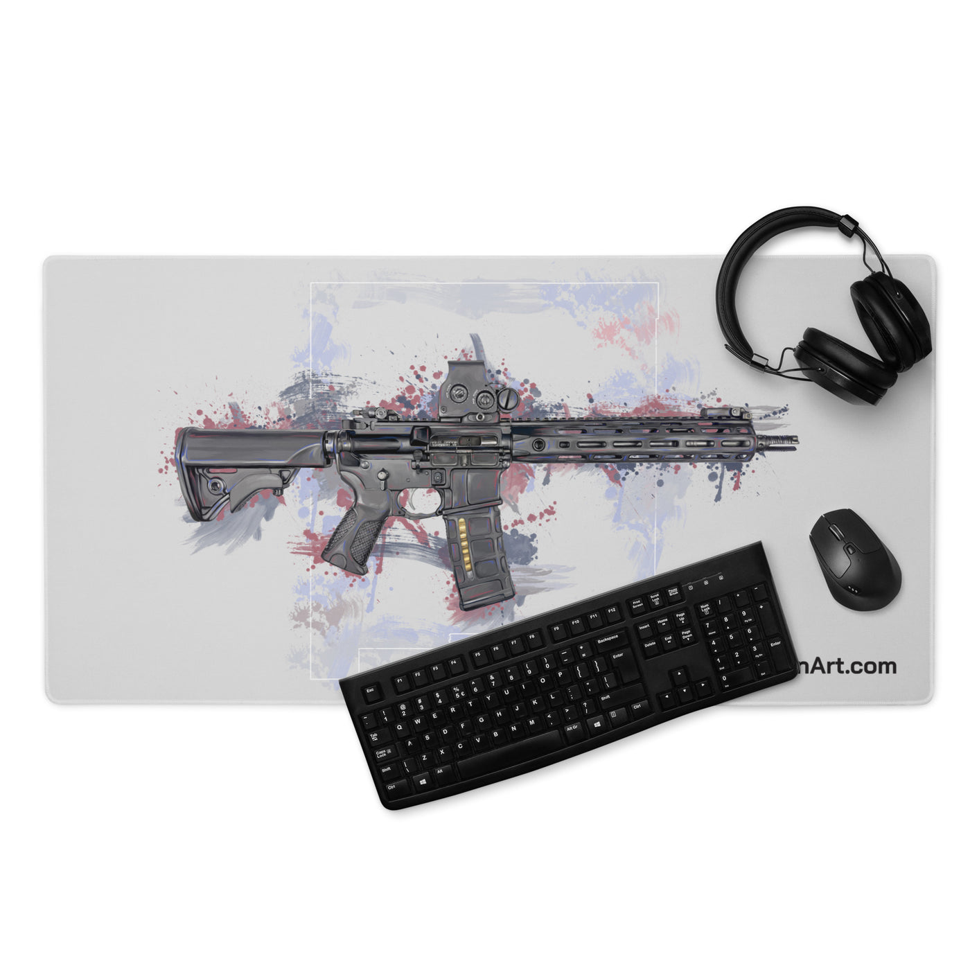 Defending Freedom - New Mexico - AR-15 State Gaming Mouse Pad - White State