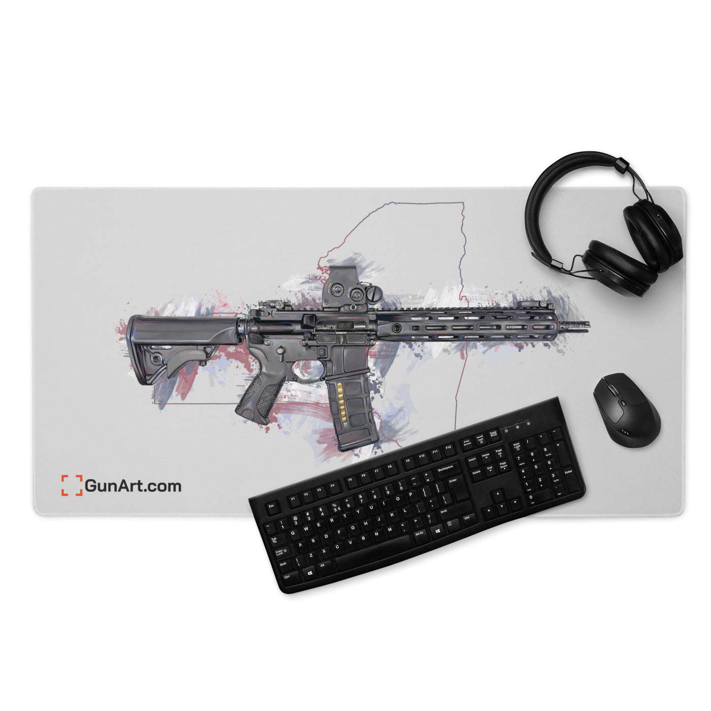 Defending Freedom - New York - AR-15 State Gaming Mouse Pad - Colored State