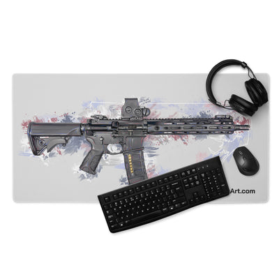 Defending Freedom - North Carolina - AR-15 State Gaming Mouse Pad - White State