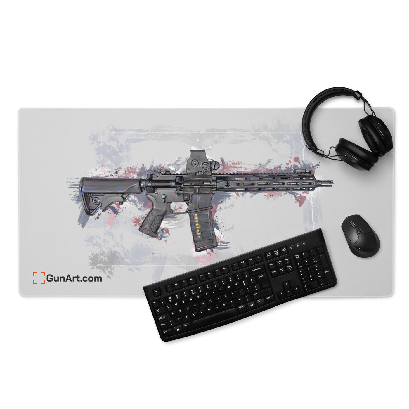 Defending Freedom - North Dakota - AR-15 State Gaming Mouse Pad - White State