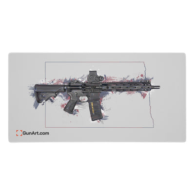 Defending Freedom - North Dakota - AR-15 State Gaming Mouse Pad - Colored State