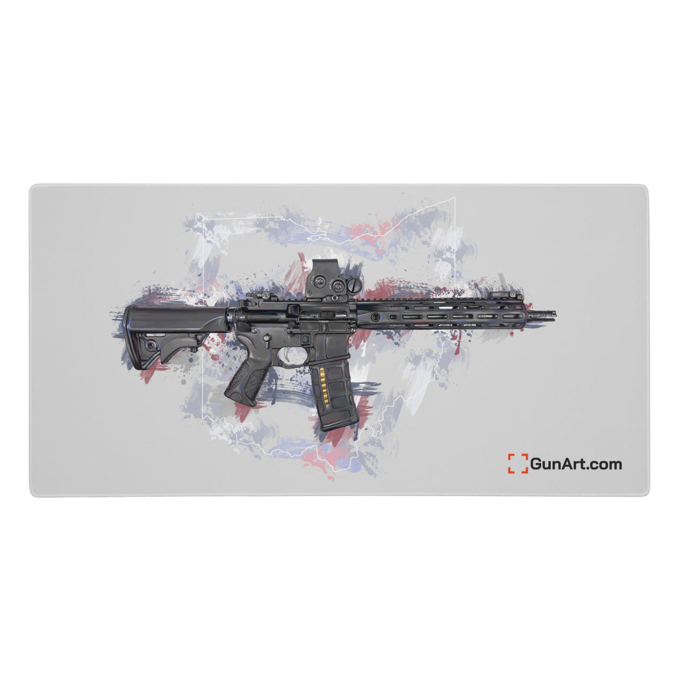 Defending Freedom - Ohio - AR-15 State Gaming Mouse Pad - White State