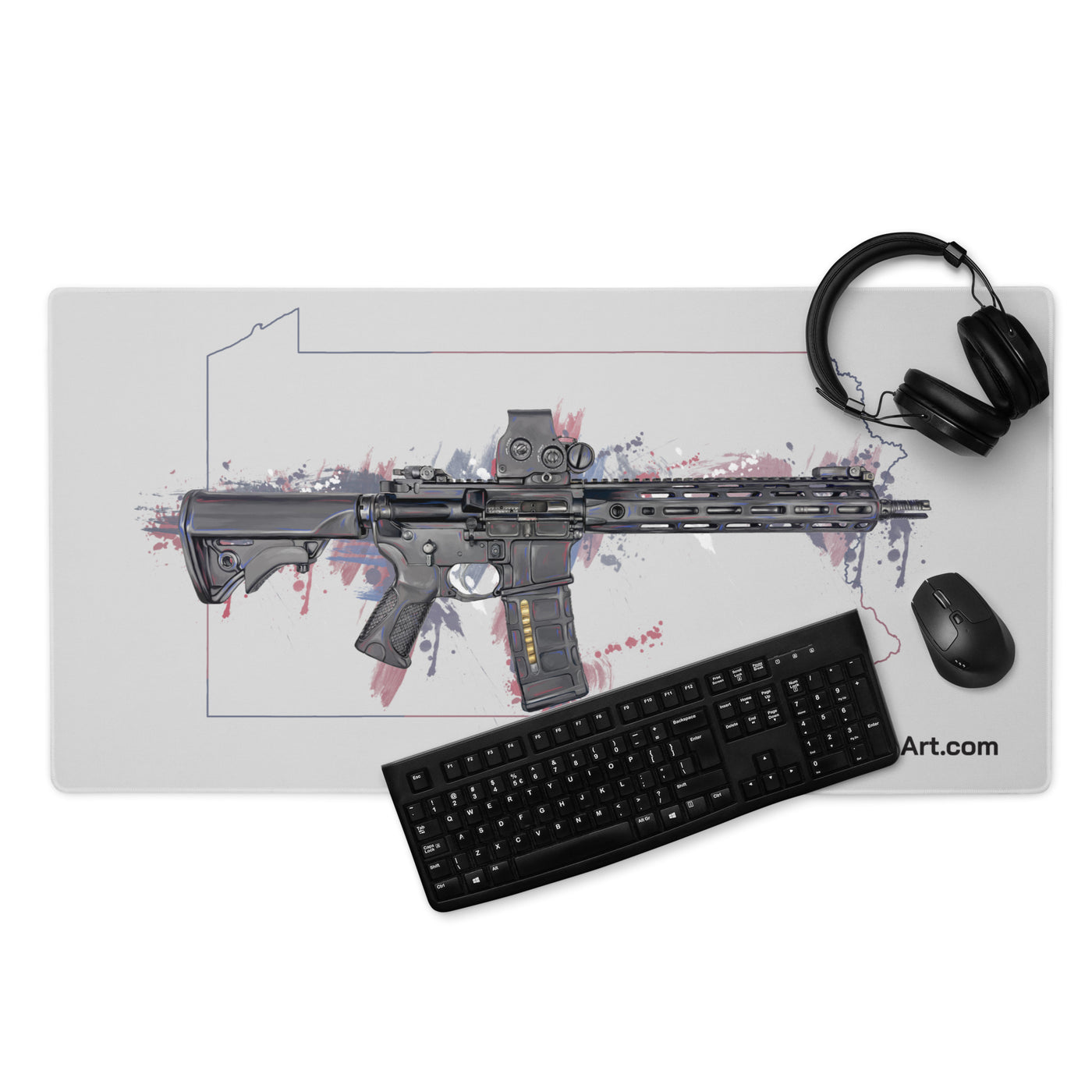Defending Freedom - Pennsylvania - AR-15 State Gaming Mouse Pad - Colored State