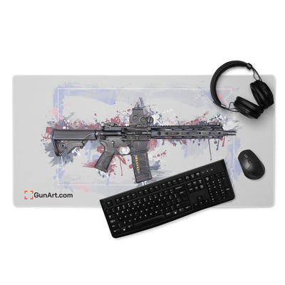 Defending Freedom - South Dakota - AR-15 State Gaming Mouse Pad - White State