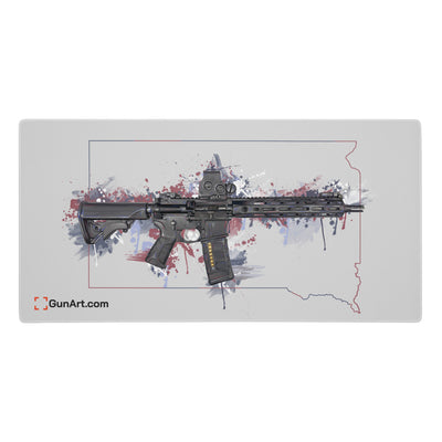 Defending Freedom - South Dakota - AR-15 State Gaming Mouse Pad - Colored State