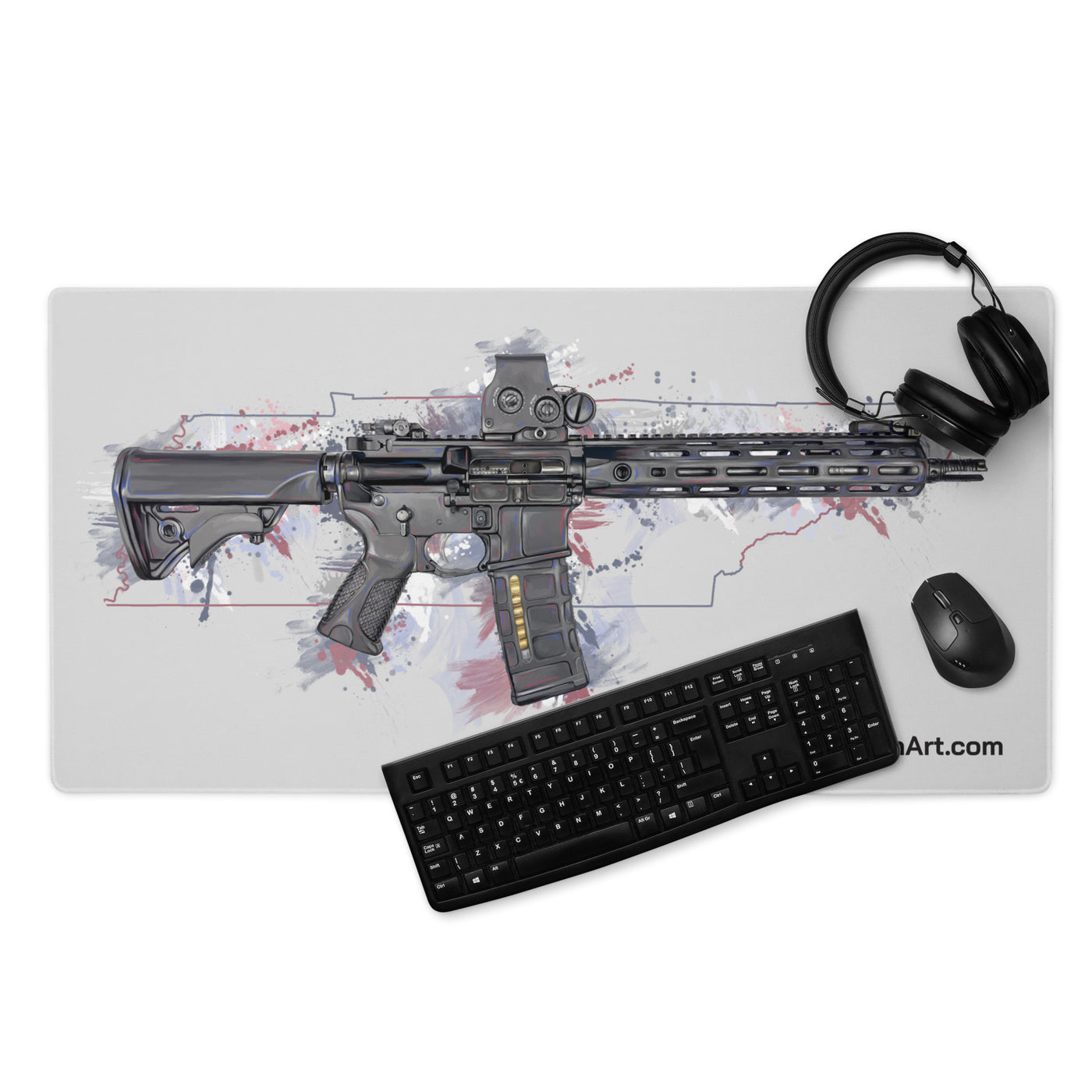 Defending Freedom - Tennessee - AR-15 State Gaming Mouse Pad - Colored State