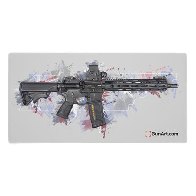 Defending Freedom - Tennessee - AR-15 State Gaming Mouse Pad - White State