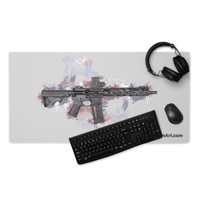 Defending Freedom - Texas - AR-15 State Gaming Mouse Pad - White State