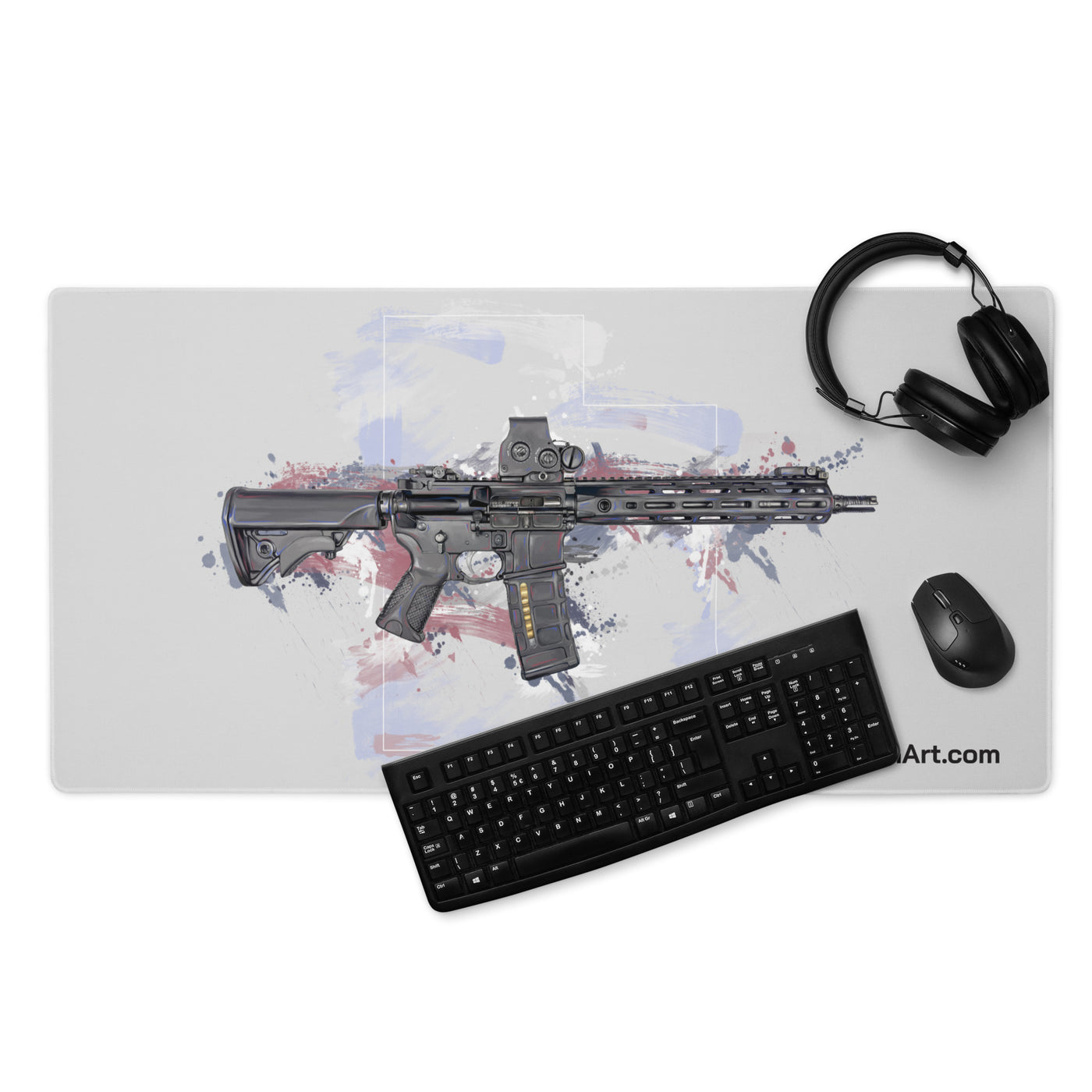 Defending Freedom - Utah - AR-15 State Gaming Mouse Pad - White State