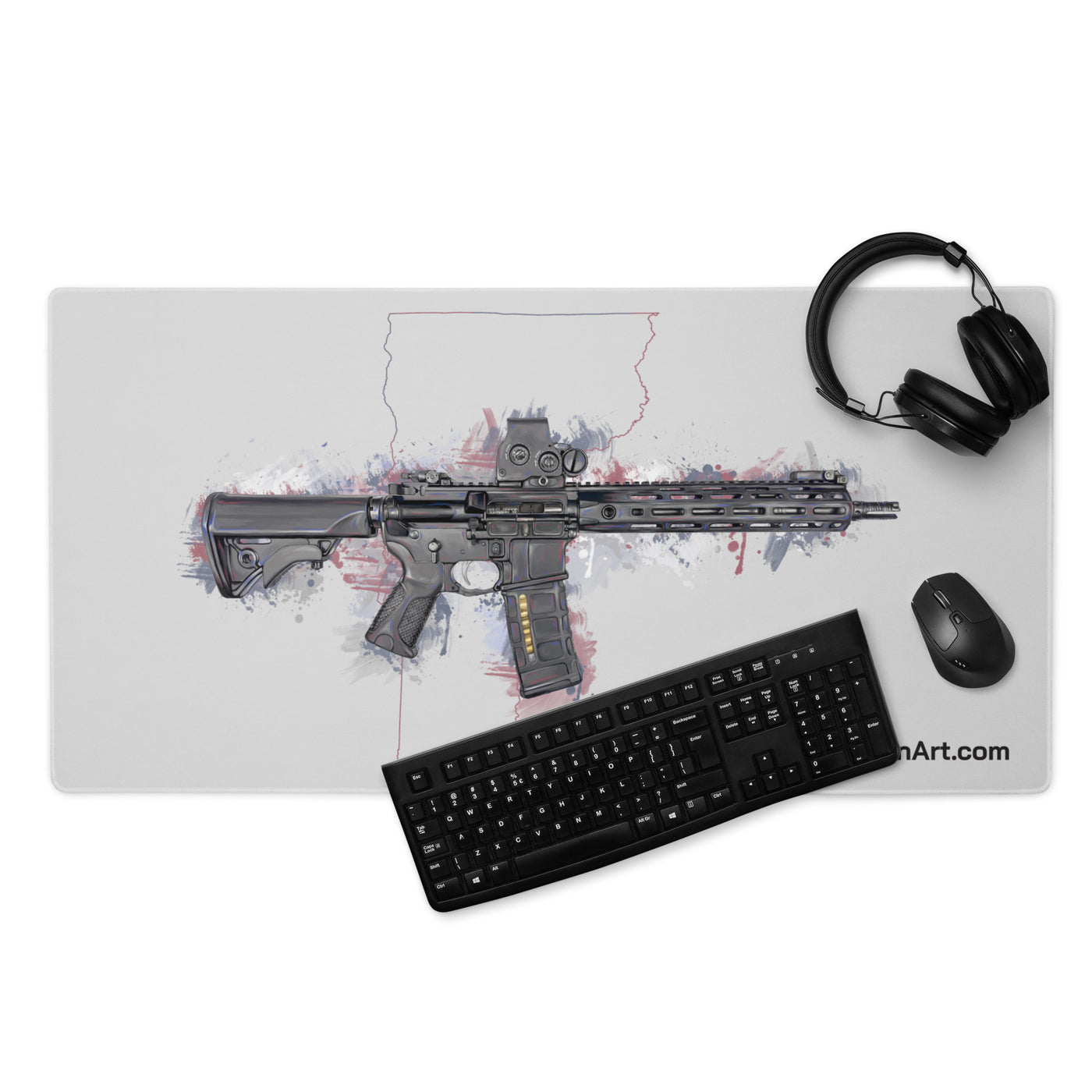 Defending Freedom - Vermont - AR-15 State Gaming Mouse Pad - Colored State