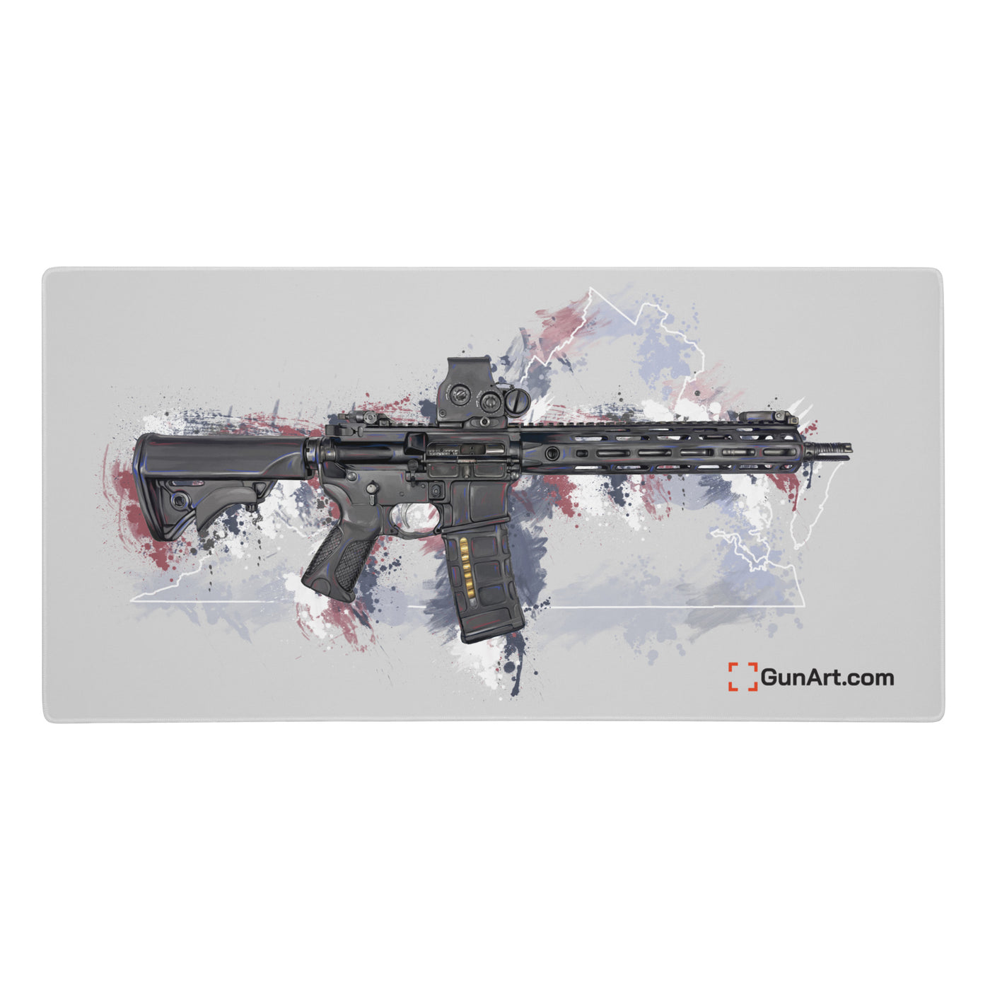 Defending Freedom - Virginia - AR-15 State Gaming Mouse Pad - White State