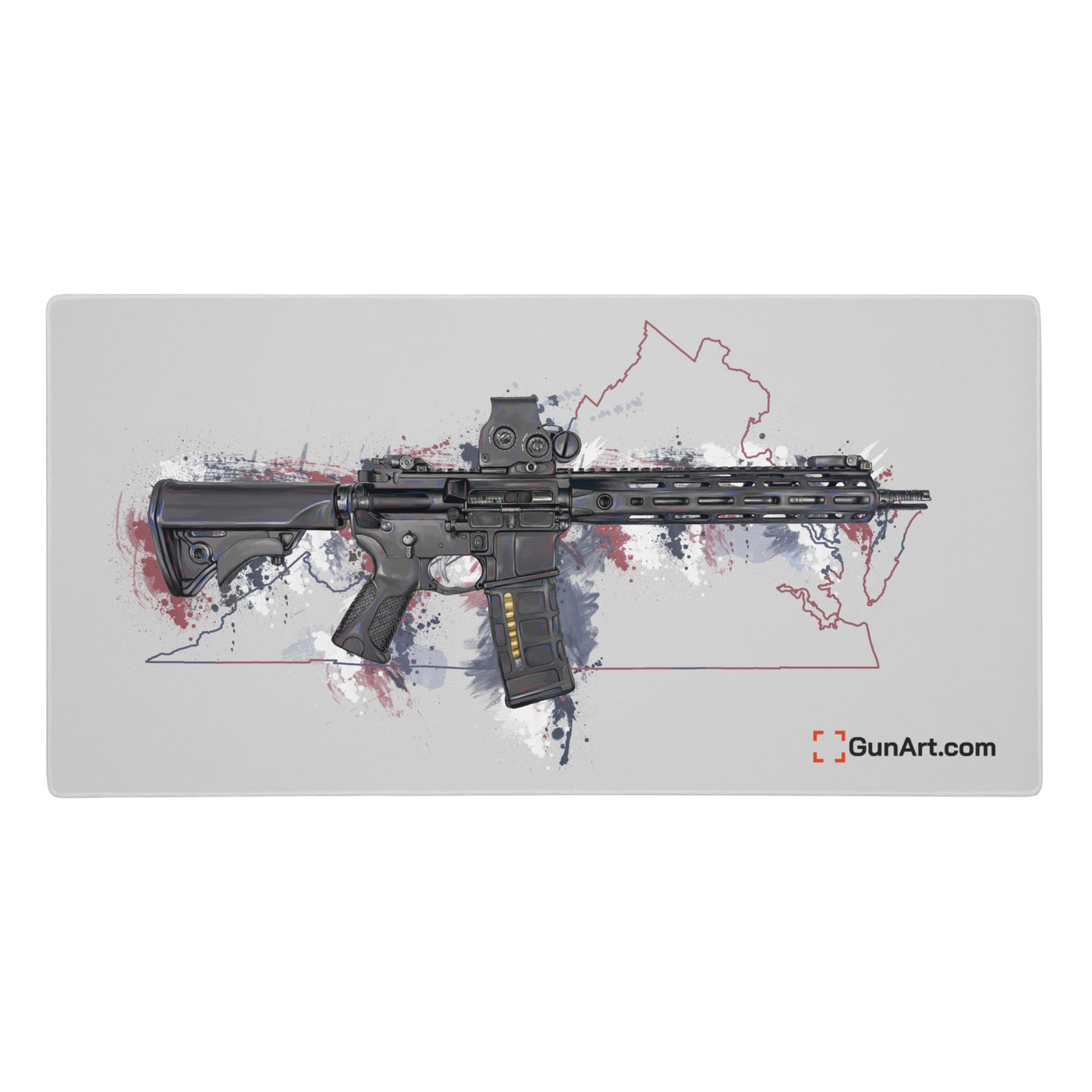 Defending Freedom - Virginia - AR-15 State Gaming Mouse Pad - Colored State