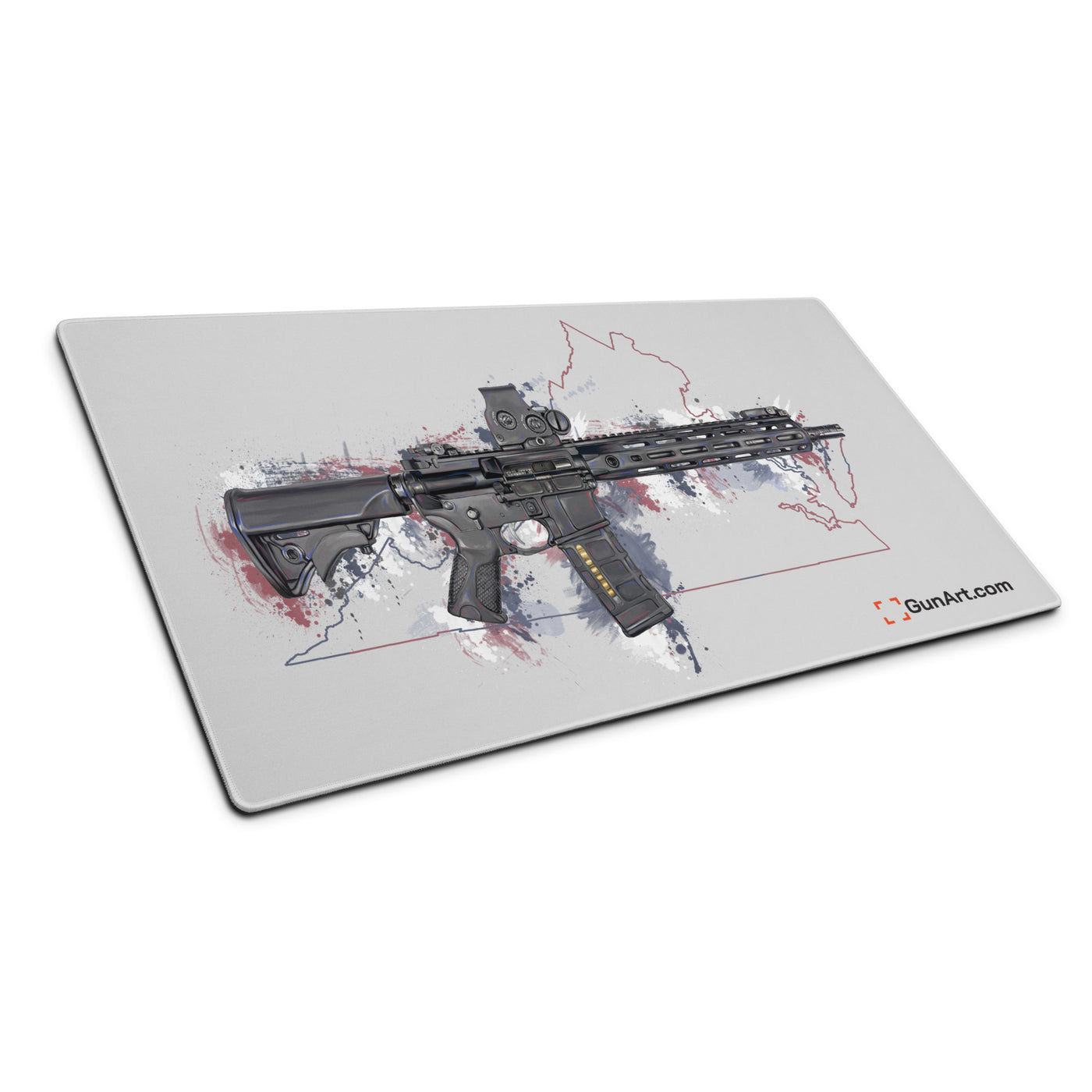 Defending Freedom - Virginia - AR-15 State Gaming Mouse Pad - Colored State