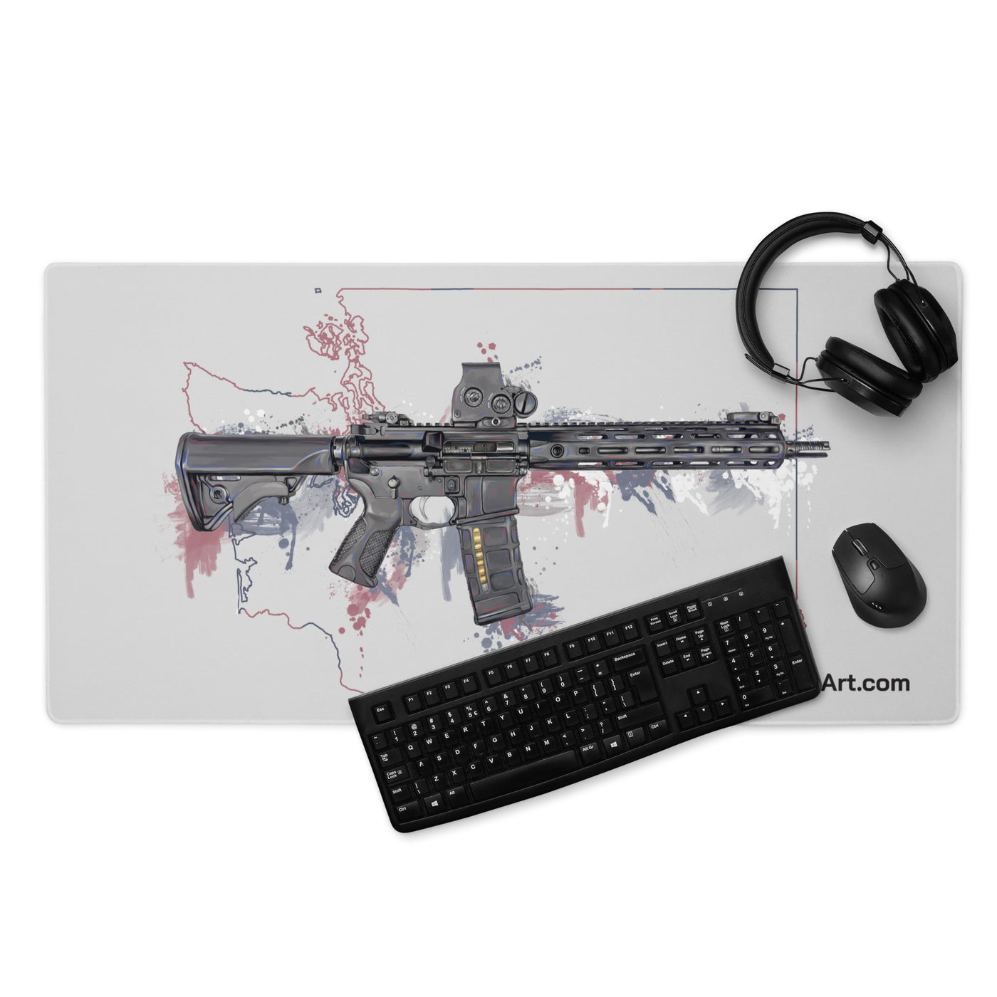 Defending Freedom - Washington - AR-15 State Gaming Mouse Pad - Colored State