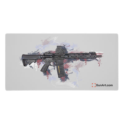 Defending Freedom - Wisconsin - AR-15 State Gaming Mouse Pad - White State