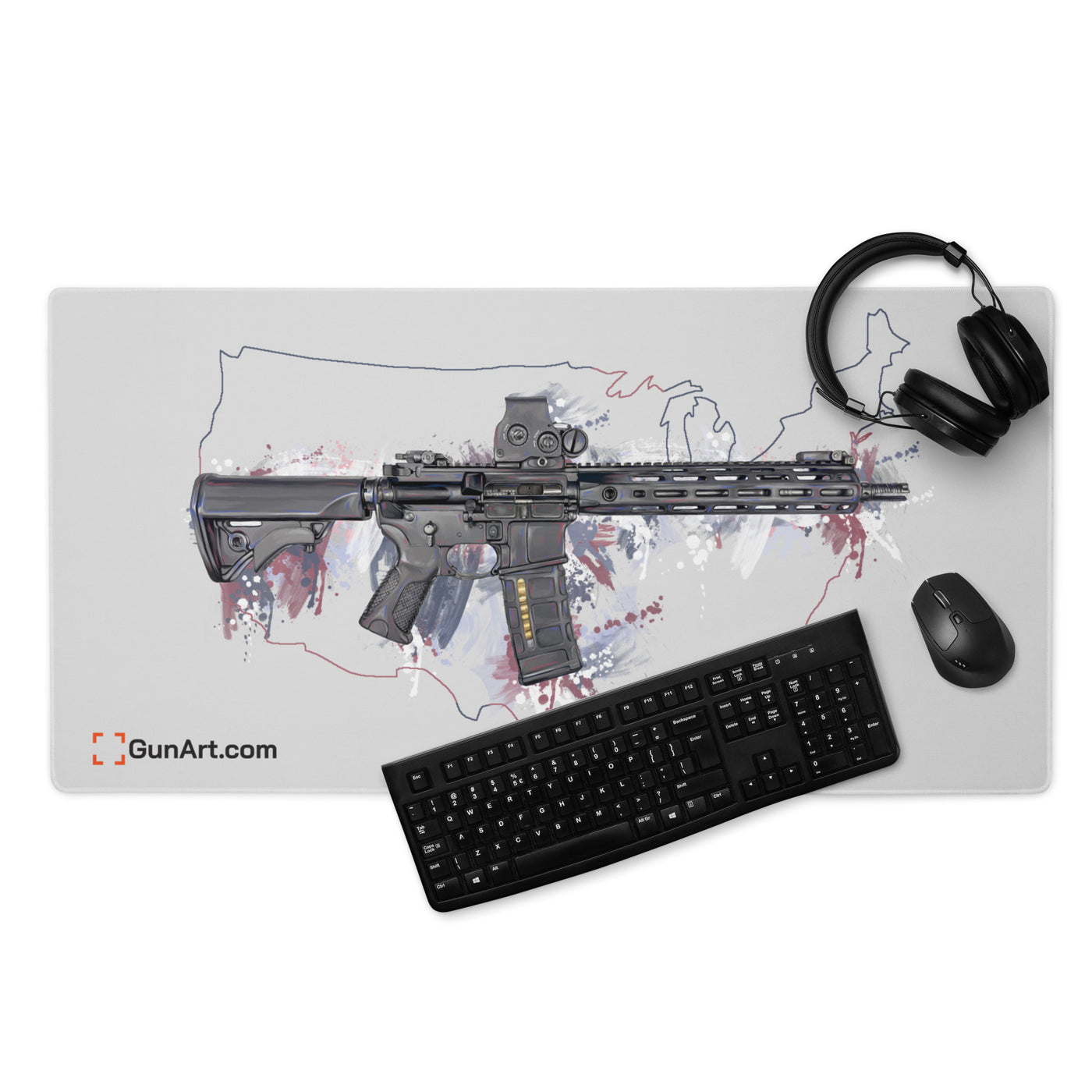 Defending Freedom - United States - AR-15 State Gaming Mouse Pad - Colored State