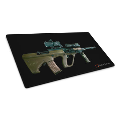 Universal Army Bullpup Rifle Gaming Mouse Pad/ Gunsmithing Mat - Black Background - Just The Piece