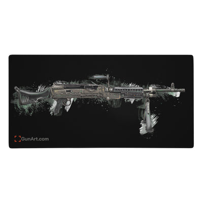 M240B - Belt Fed 7.62x51 Machine Gun Gaming mouse Pad - Black Background