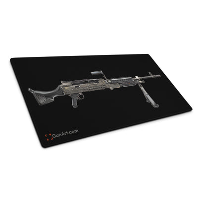 M240B - Belt Fed 7.62x51 Machine Gun Gaming mouse Pad - Just The Piece - Black Background