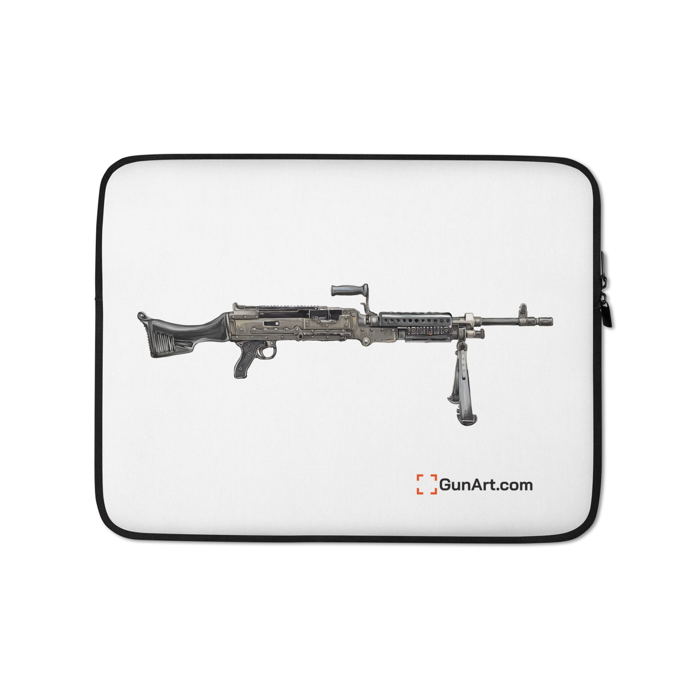 M240B - Belt Fed 7.62x51 Machine Gun Laptop Sleeve - Just The Piece - White Background