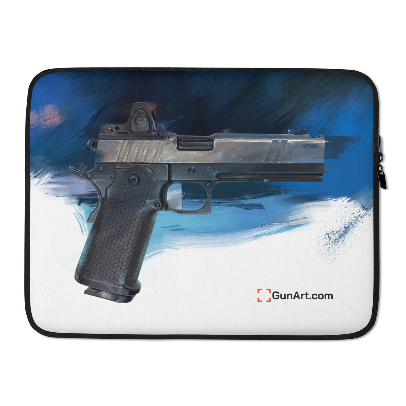 2011 Charlie Pistol Laptop Sleeve - Dark Blue Background