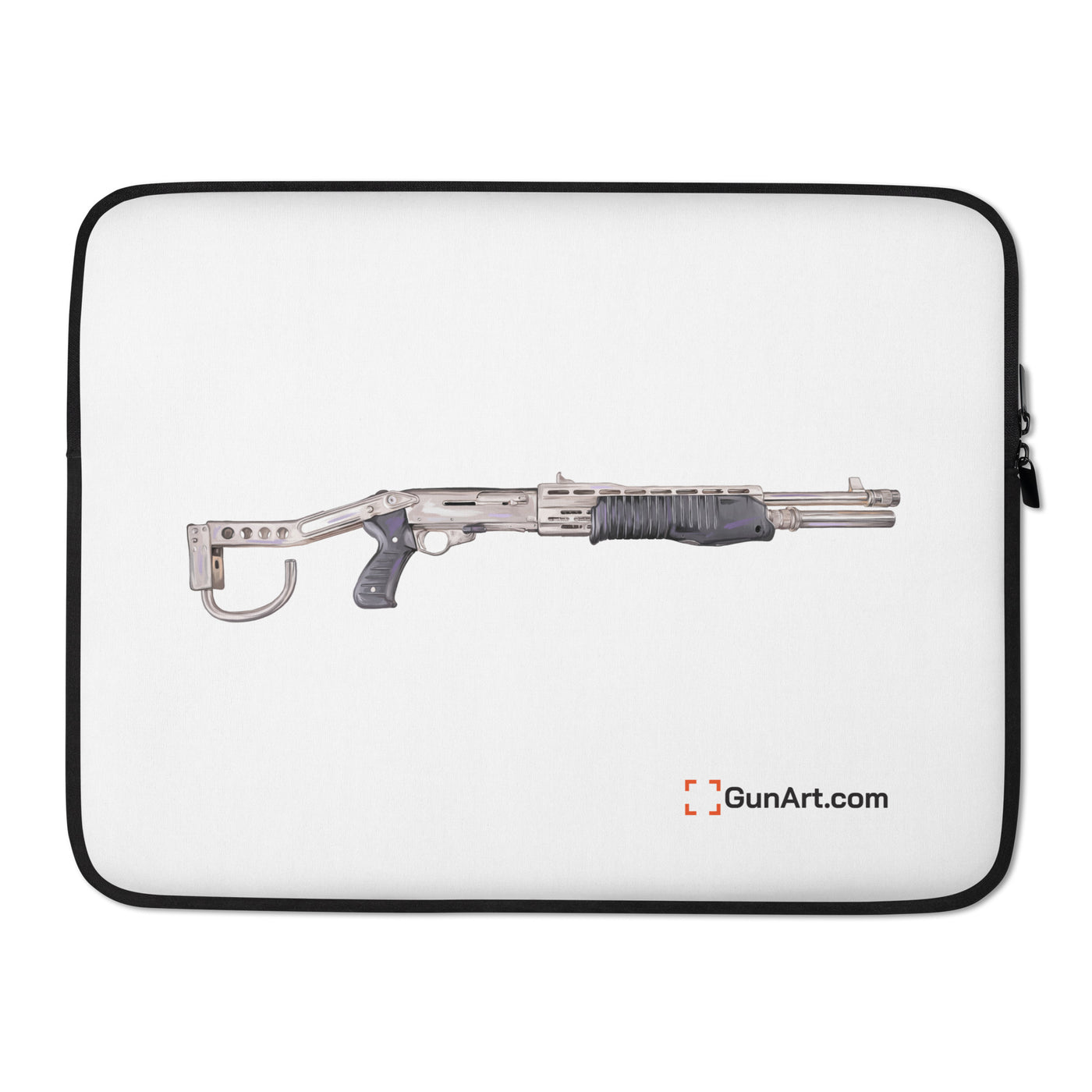 Selectable Mode Combat Shotgun Laptop Sleeve - Just The Piece - White Background