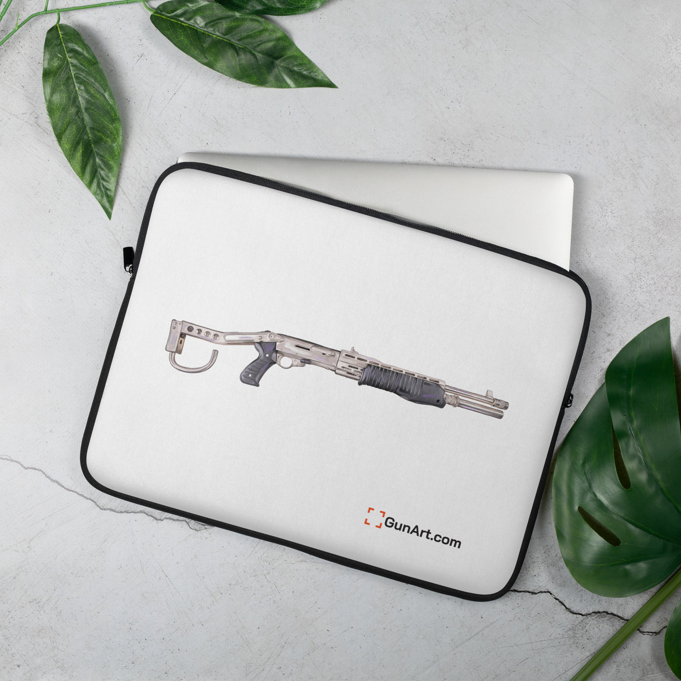 Selectable Mode Combat Shotgun Laptop Sleeve - Just The Piece - White Background