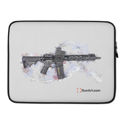 Defending Freedom - Alaska - AR-15 State Laptop Sleeve - White State
