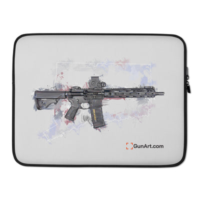 Defending Freedom - Connecticut - AR-15 State Laptop Sleeve - White State