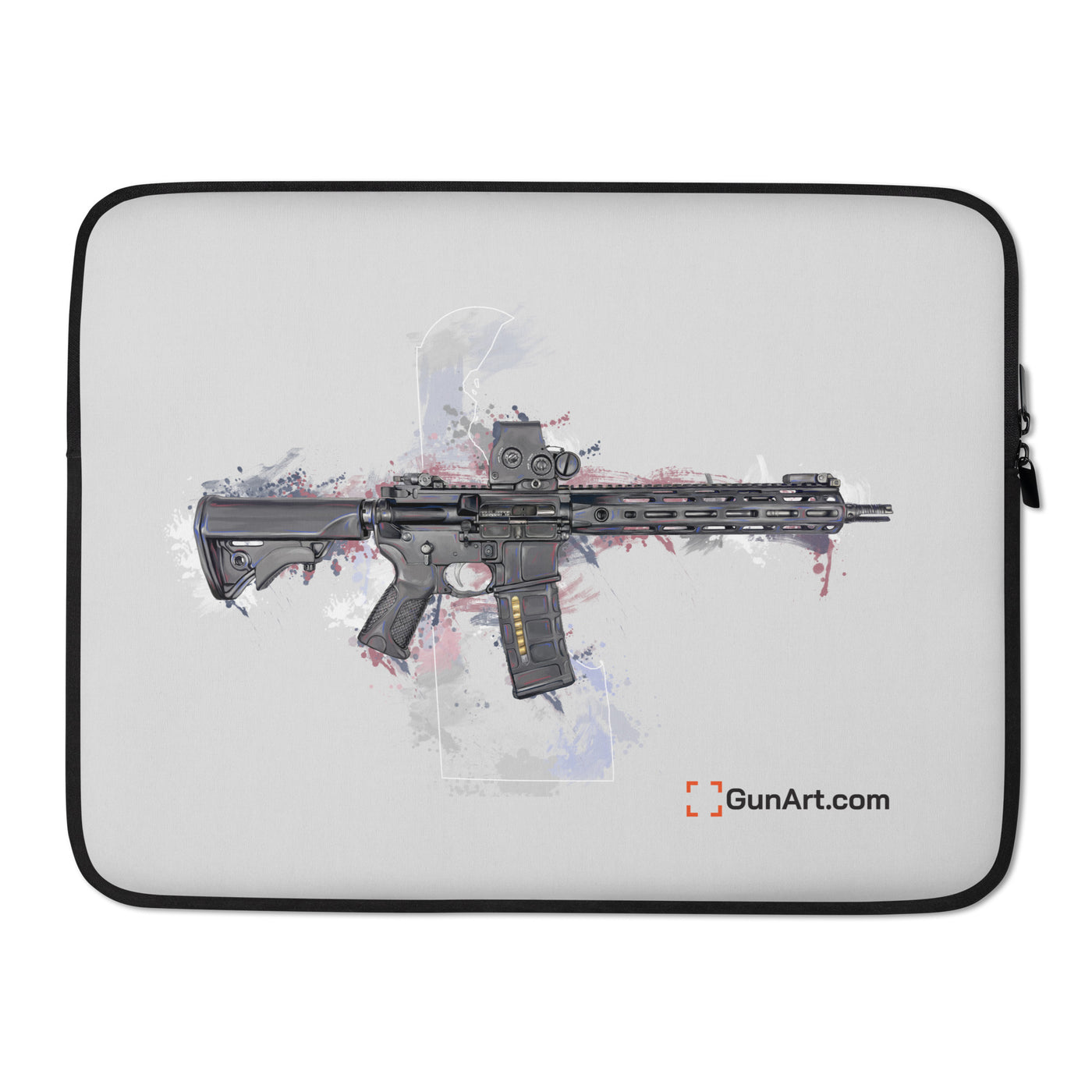 Defending Freedom - Delaware - AR-15 State Laptop Sleeve - White State
