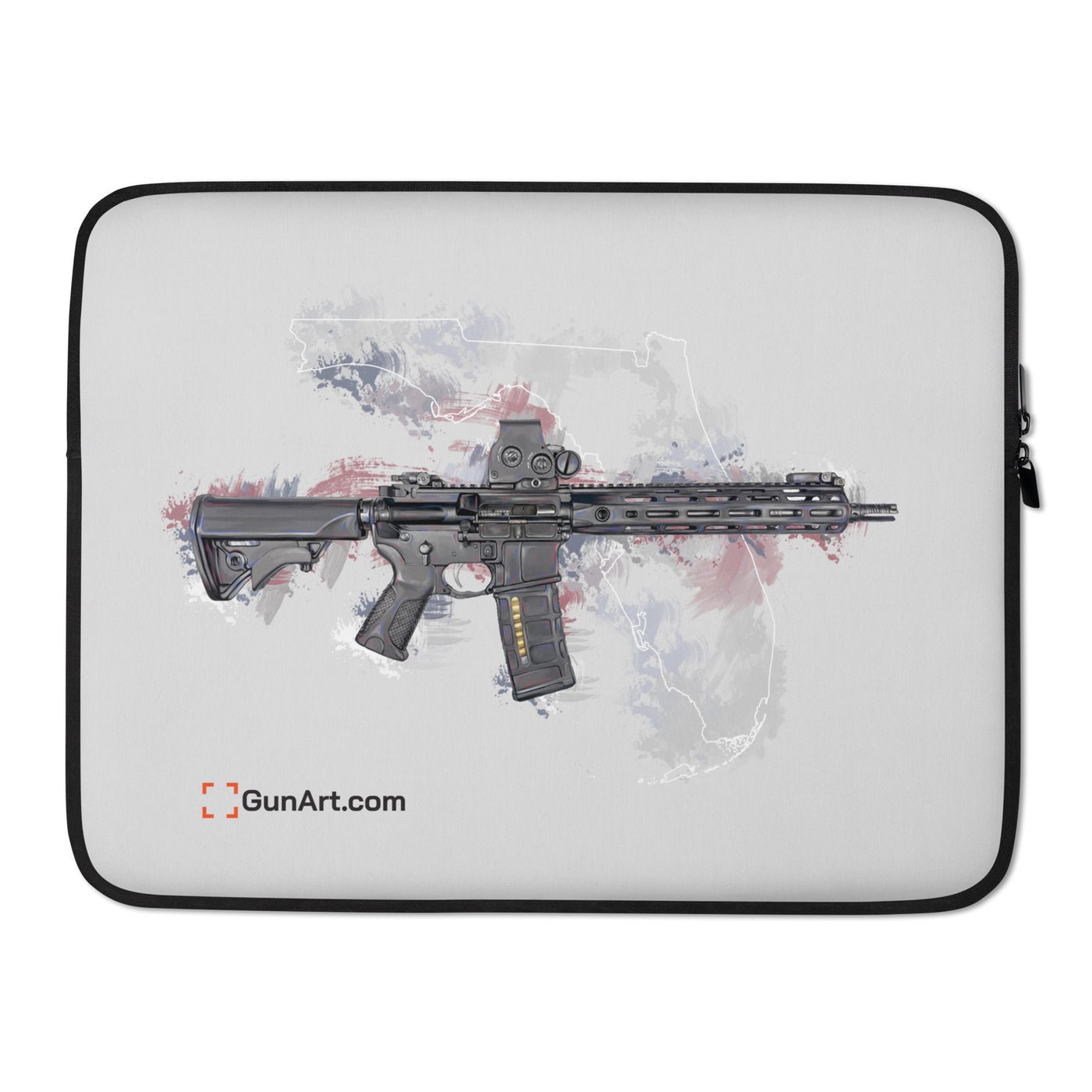 Defending Freedom - Florida - AR-15 State Laptop Sleeve - White State