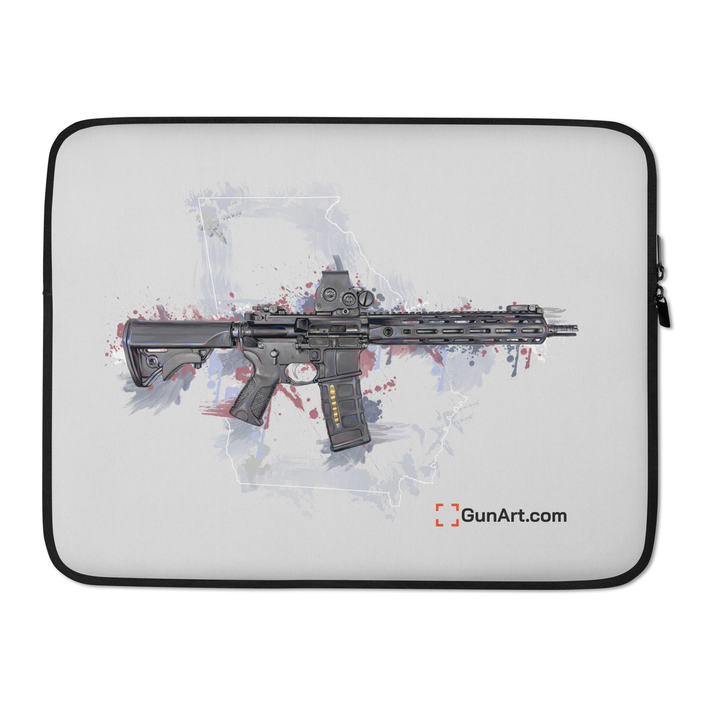 Defending Freedom - Georgia - AR-15 State Laptop Sleeve - White State