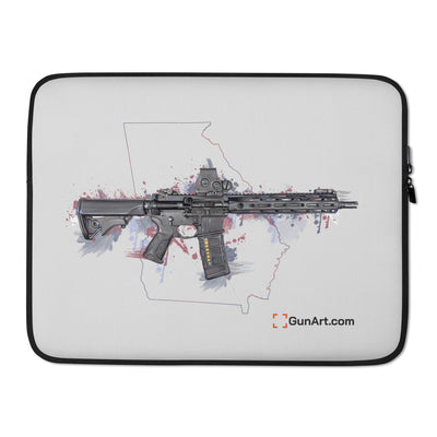 Defending Freedom - Georgia - AR-15 State Laptop Sleeve - Colored State