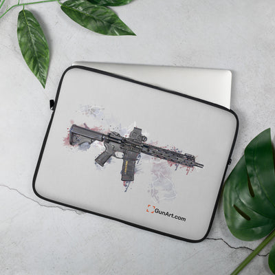 Defending Freedom - Hawaii - AR-15 State Laptop Sleeve - White State