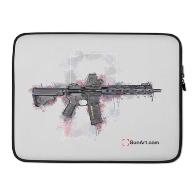 Defending Freedom - Indiana - AR-15 State Laptop Sleeve - White State