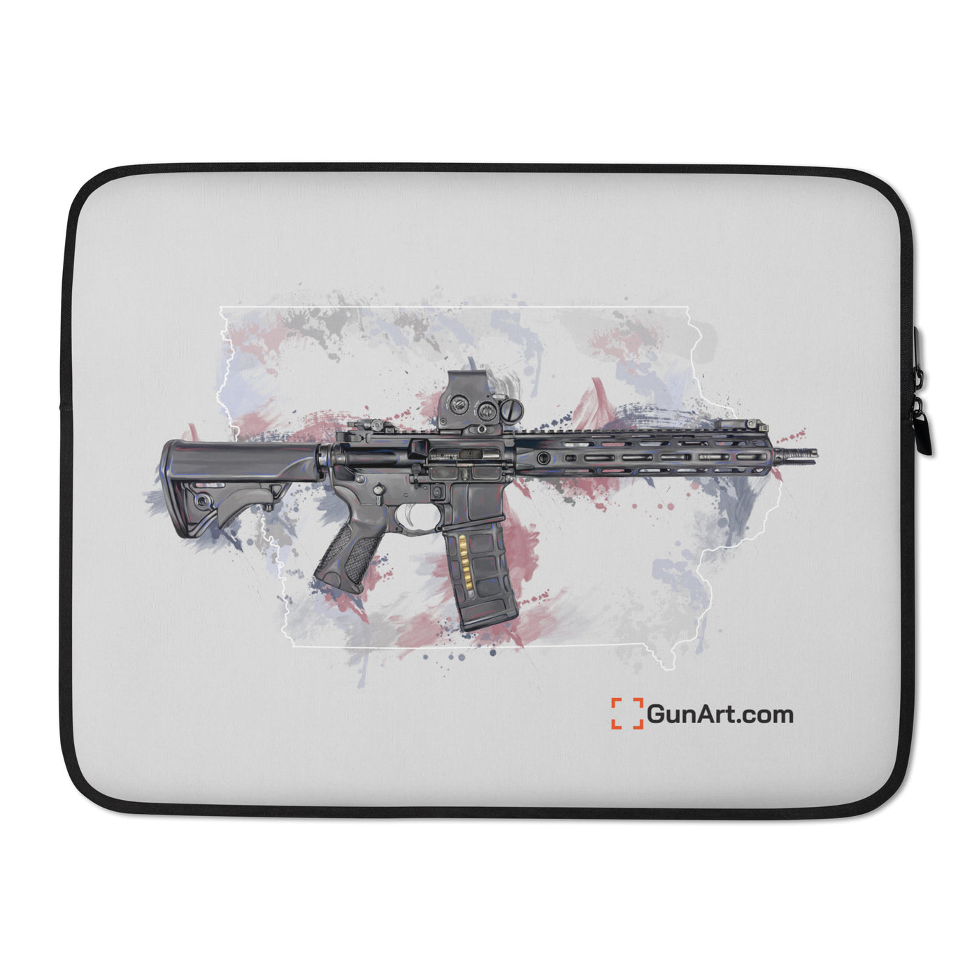 Defending Freedom - Iowa - AR-15 State Laptop Sleeve - White State