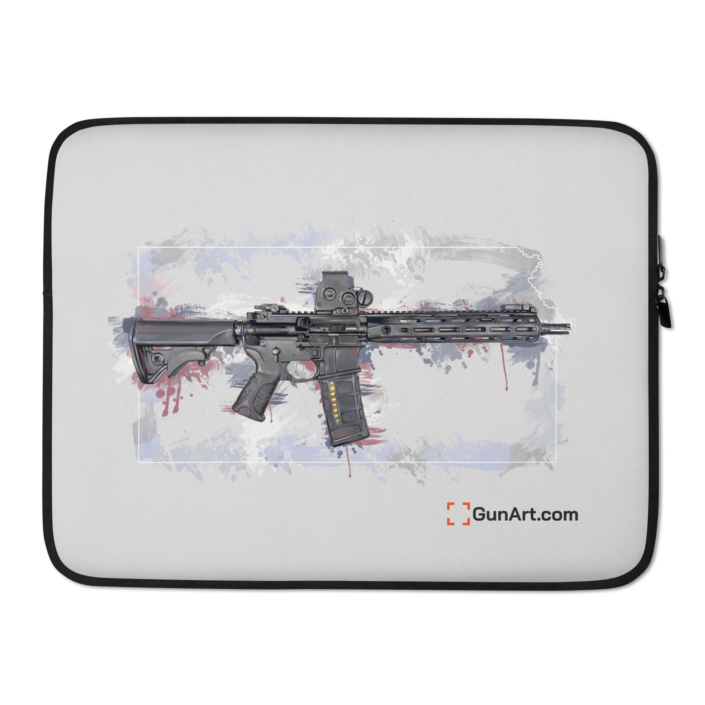 Defending Freedom - Kansas - AR-15 State Laptop Sleeve - White State