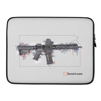 Defending Freedom - Kansas - AR-15 State Laptop Sleeve - Colored State