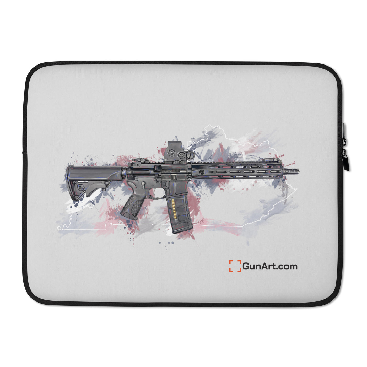 Defending Freedom - Kentucky - AR-15 State Laptop Sleeve - White State