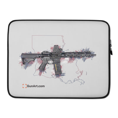 Defending Freedom - Louisiana - AR-15 State Laptop Sleeve - Colored State