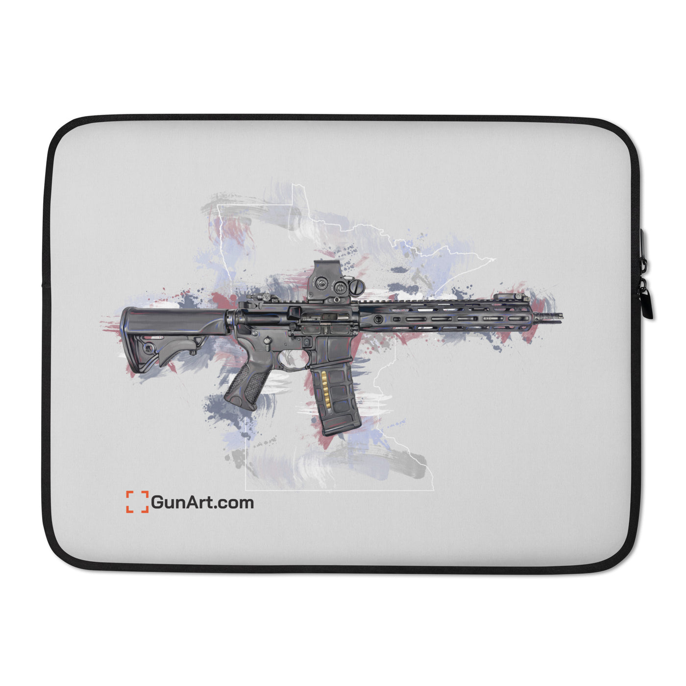 Defending Freedom - Minnesota - AR-15 State Laptop Sleeve - White State
