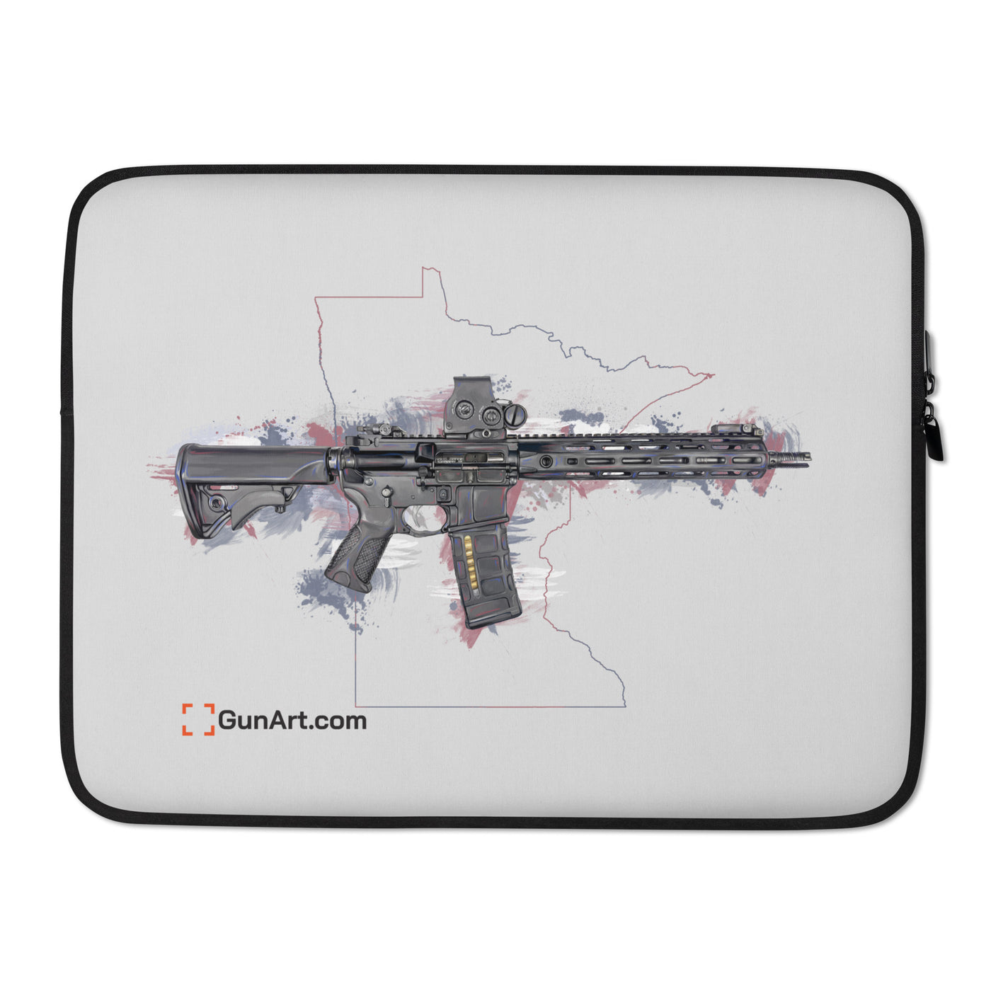 Defending Freedom - Minnesota - AR-15 State Laptop Sleeve - Colored State