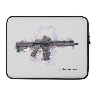 Defending Freedom - Mississippi - AR-15 State Laptop Sleeve - White State
