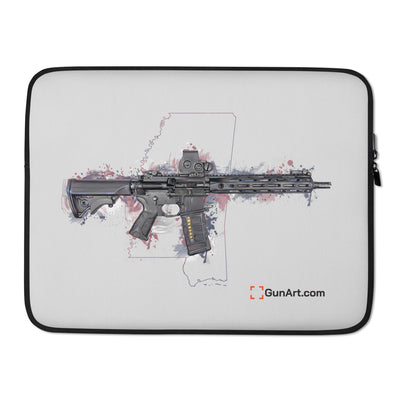 Defending Freedom - Mississippi - AR-15 State Laptop Sleeve - Colored State