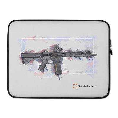 Defending Freedom - Montana - AR-15 State Laptop Sleeve - White State