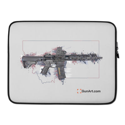 Defending Freedom - Montana - AR-15 State Laptop Sleeve - Colored State