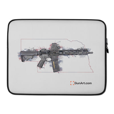 Defending Freedom - Nebraska - AR-15 State Laptop Sleeve - Colored State