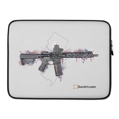 Defending Freedom - New Jersey - AR-15 State Laptop Sleeve - Colored State