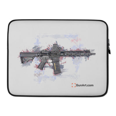 Defending Freedom - New Mexico - AR-15 State Laptop Sleeve - White State