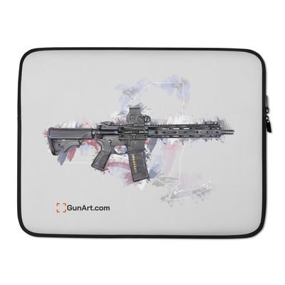 Defending Freedom - New York - AR-15 State Laptop Sleeve - White State